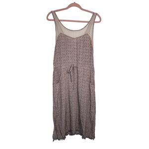 Heartmade Julie Fagerholt Silk Midi Sleeveless Dress Tie Waist Pockets Size 8/38